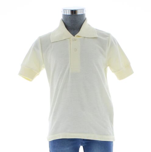 Playera Polo Para Niño De Algodon Color Beige 3347 2 a 18 Años.