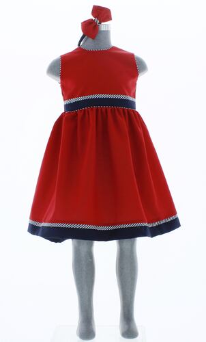 Vestido Niña Color Rojo Liso 3356 2 a 10 años 