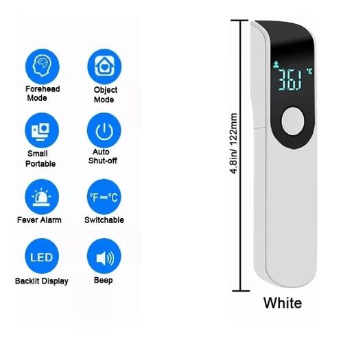 Mini Termómetro Lcd Infrarrojo Láser Digital Sin Contacto Blanco