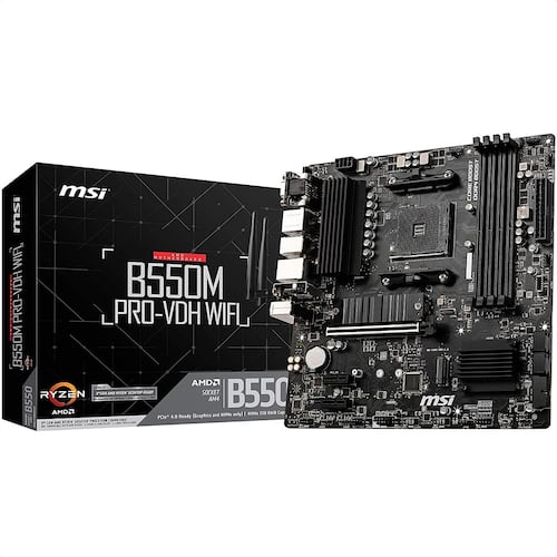 Tarjeta Madre MSI B550M PRO-VDH WIFI 4xDDR4 PCI-E USB3 Socket AM4