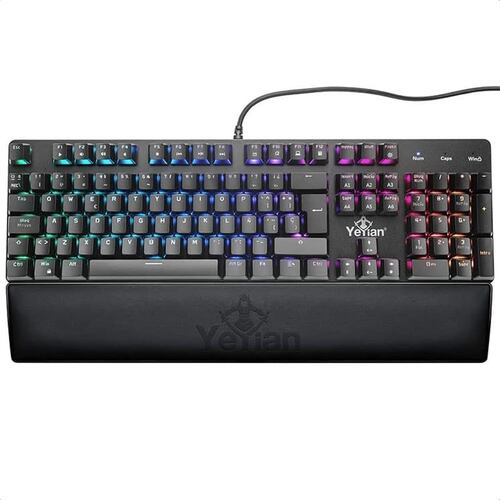 Teclado YeYian Kusari RGB Mecanico Switch Cafe YKM-ERGB-03.