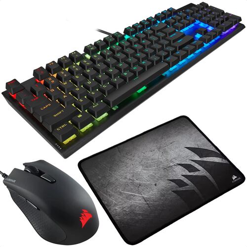 Kit Corsair Teclado K60 RGB PRO + Mouse Harpoon RGB PRO + MousePad MM300 Gaming Bundle 3 En 1 CH-910D519-SP.