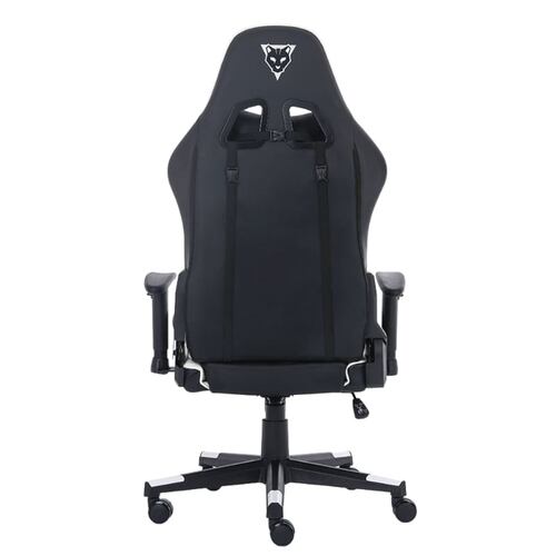 Silla Ocelot Gaming OSB-04, Negro con Blanco, de Vinipiel, Reclinable, Reposabrazos 2D, hasta 150 Kg.