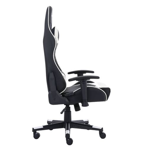 Silla Ocelot Gaming OSB-04, Negro con Blanco, de Vinipiel, Reclinable, Reposabrazos 2D, hasta 150 Kg.