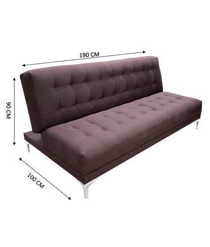 Sofá Cama Reclinable Matrimonial Verso Chocolate Futon 3 Posiciones Lino, El Bazar Store.