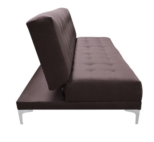 Sofá Cama Reclinable Matrimonial Verso Chocolate Futon 3 Posiciones Lino, El Bazar Store.