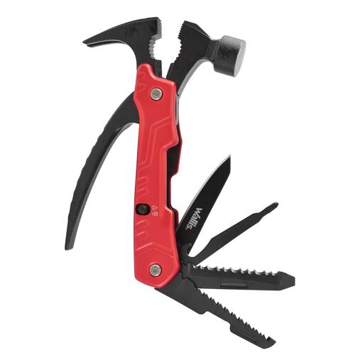 Martillo Multiherramienta 12 Usos Mango Aluminio Rojo Wallis