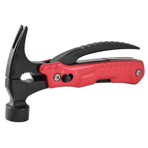 Martillo Multiherramienta 12 Usos Mango Aluminio Rojo Wallis