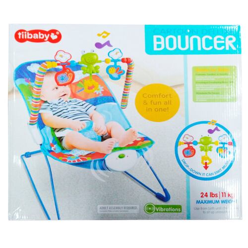 Silla Bouncer Vibrador Tiibaby Cartoon Azul