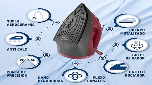Plancha Oster Ceramica Roja 2115012 GCSTBS6051013