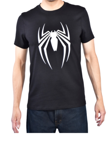 Playera negra con logo de Spider-man Hombre Araña y Manga Corta Isma
