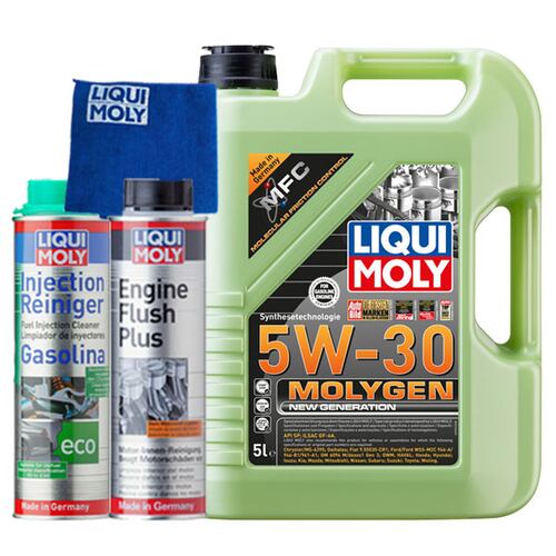 Kit de afinación Aceite Sintético 5w30 Liqui Moly, Molygen 5L + Microfibra de Regalo.