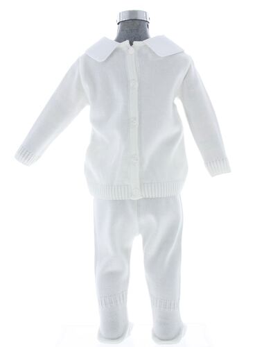 Conjunto Tejido tipo Mameluco para Bebé Blanco 0 a 2 años 3391..