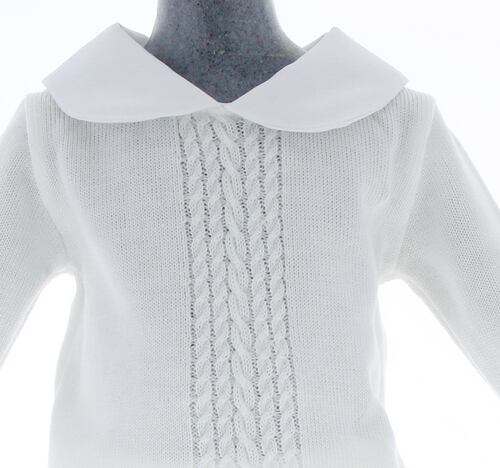 Conjunto Tejido tipo Mameluco para Bebé Blanco 0 a 2 años 3391..