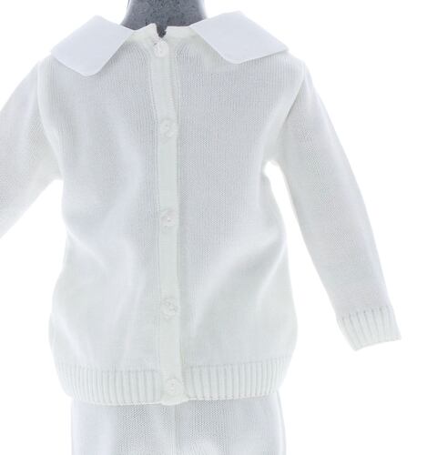 Conjunto Tejido tipo Mameluco para Bebé Blanco 0 a 2 años 3391..