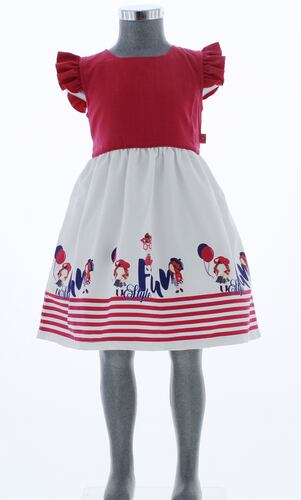 Vestido Niña Blanco con Fiusha 2 a 10 años 3396.