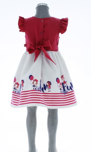 Vestido Niña Blanco con Fiusha 2 a 10 años 3396.