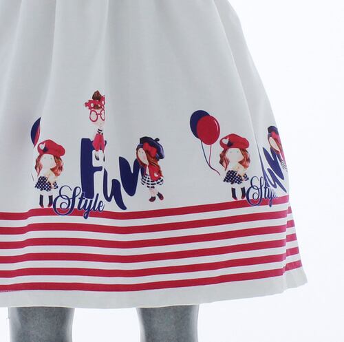 Vestido Niña Blanco con Fiusha 2 a 10 años 3396.