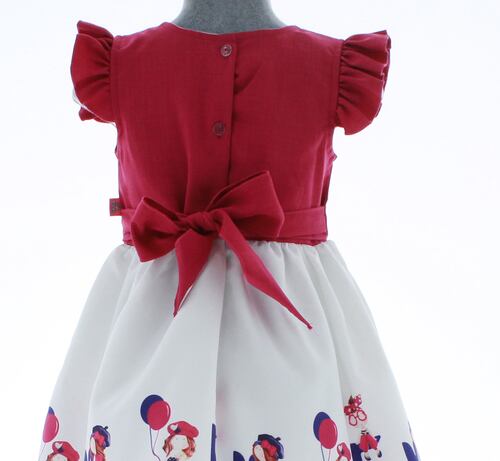 Vestido Niña Blanco con Fiusha 2 a 10 años 3396.