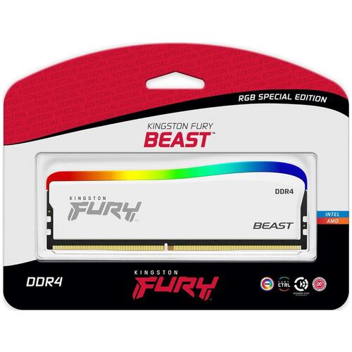 Memoria Ram DDR4 Kingston Fury Beast RGB Special Edition 3200MHz 8GB PC4-25600 Blancas KF432C16BWA/8.