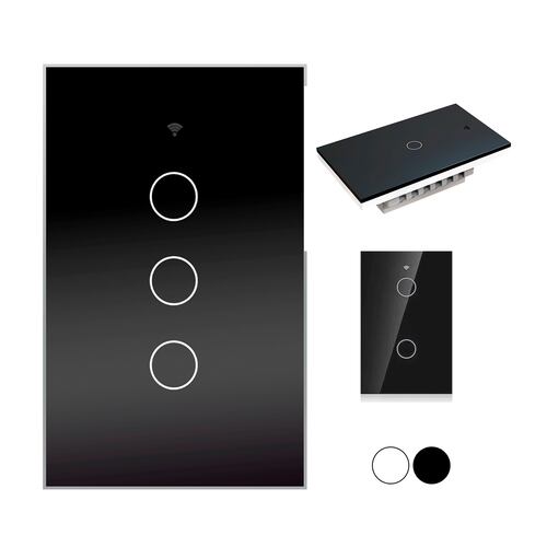 Apagador inteligente WiFi 3 vías, interruptor de luz de pared Smart Switch compatible con Alexa, Google Home, Smart Life