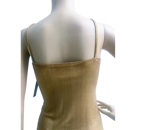 Blusa de tirantes cowl neck brillosa