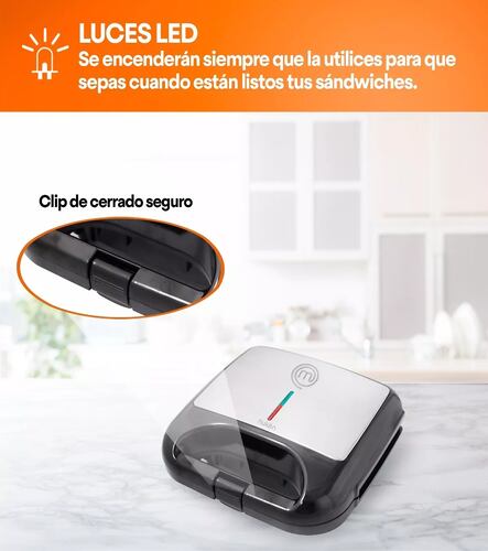 Sandwichera Premium Power Ready 2 Piezas Acero Masterchef MK-SM-2SS
