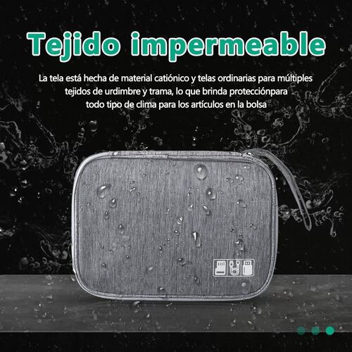 Bolsa De Almacenamiento Cables De Datos Portátil. Impermea Gray