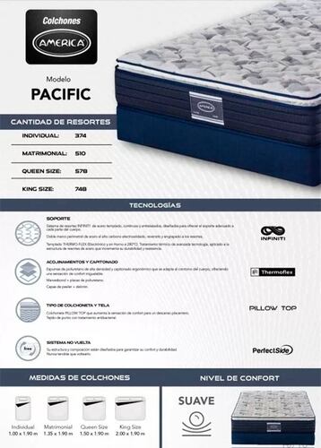 Paquete 2 Colchones, Individuales America Pacific Muy Cómodo.