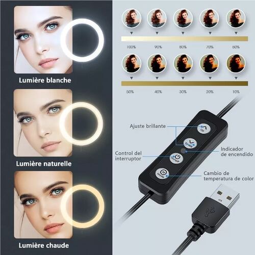 Aro De Luz  Maquillaje Led Con Remoto Tripie Foto Video