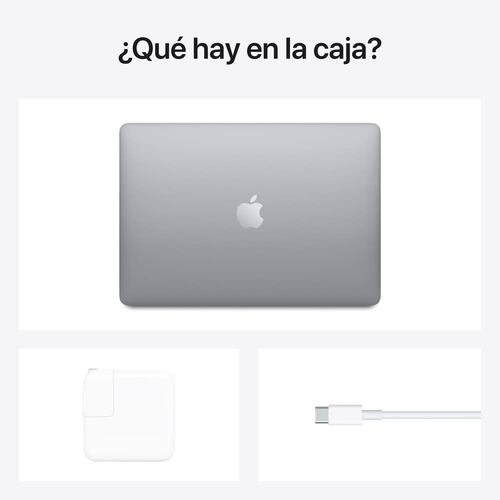 Apple MacBook Air de 13.3'', Apple M1, 8GB RAM, 256GB SSD, macOS Big Sur, Gris espacial.