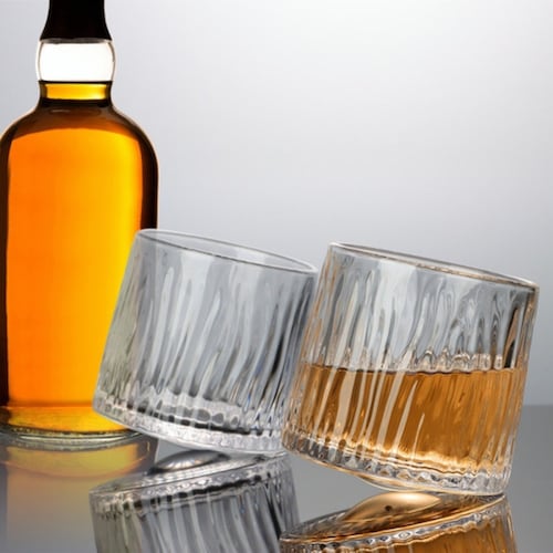 Juego De 2 Vasos De Whisky, Vasos Giratorios Transparent glacier
