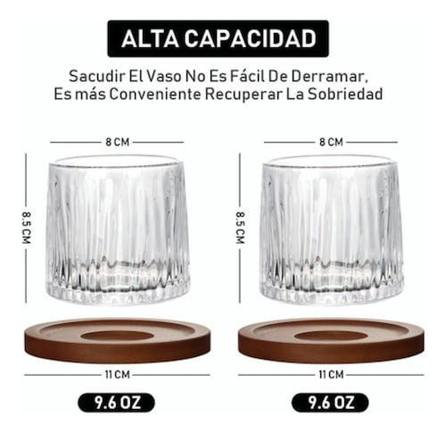 Juego De 2 Vasos De Whisky, Vasos Giratorios Transparent glacier