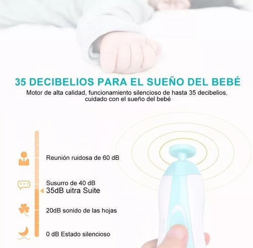 Lima De Uñas Bebe Eléctrico Corta Cortaúñas Pulido