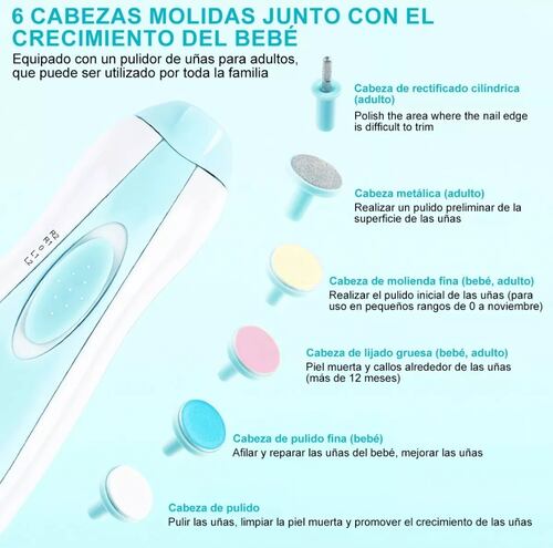 Lima De Uñas Bebe Eléctrico Corta Cortaúñas Pulido