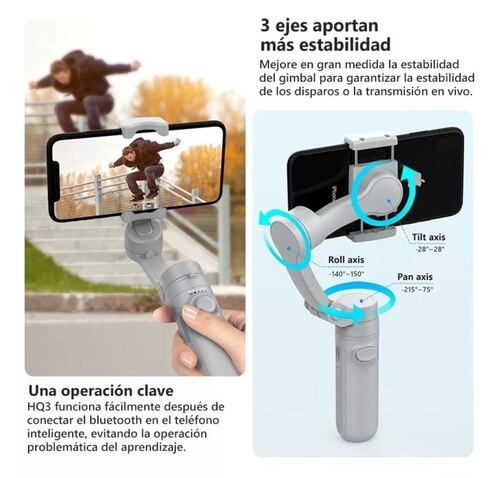 Estabilizador Gimbal Axnen Hq3 3 Ejes Plegable Para Celular .