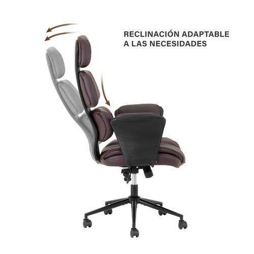 Silla Ejecutiva Ergonómica Onof de Piel con Respaldo Alto para Oficina, Altura Ajustable para Computadora