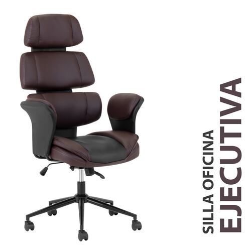 Silla Ejecutiva Ergonómica Onof de Piel con Respaldo Alto para Oficina, Altura Ajustable para Computadora