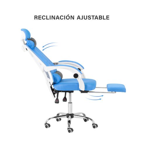 Silla de Oficina Onof con Almohadillas Lumbares + Reposacabezas + Reposapies , Silla de Trabajo Giratoria con Altura Ajustable