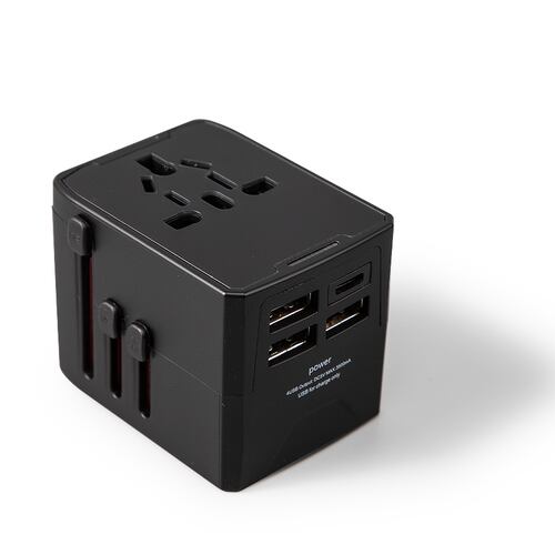 Adaptador de viaje internacional con enchufe universal, 3 puertos USB y 1 Tipo C, ideal para más de 160 países