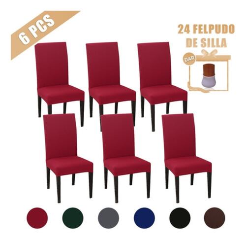 6 Fundas para silla 60x50 cm Rojo