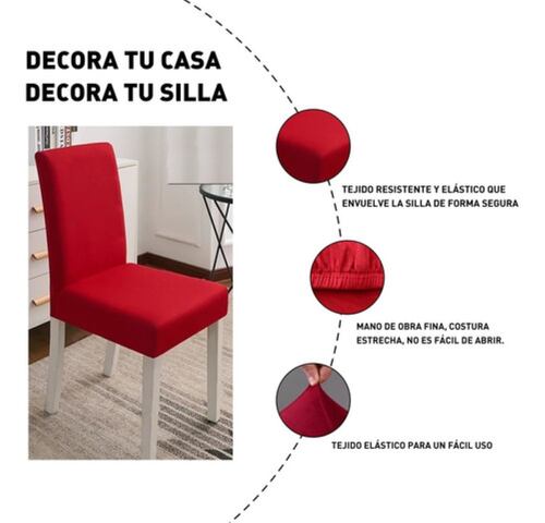 6 Fundas para silla 60x50 cm Rojo