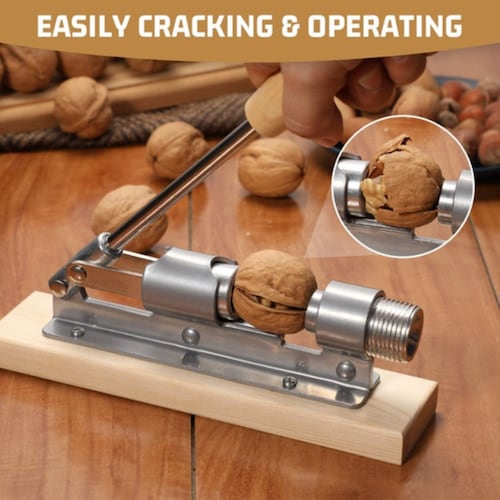 Cascanueces Mecánico De Acero Para Abrir Nueces Rápidamente CAFE CON PLATA