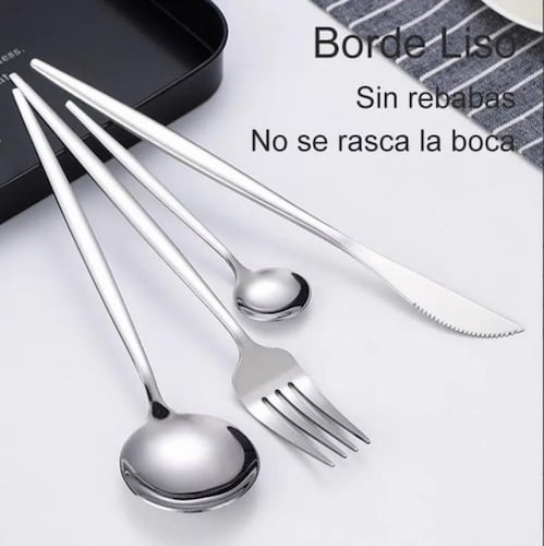 Juego De Cubiertos De Acero Inoxidable, 24 Piezas PLATA