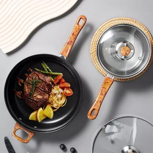 Bateria De Cocina 6 Pcs Cacerolas Y Sarten Acero Inoxidable
