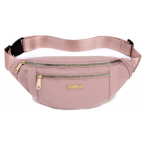 Riñonera Multiusos Impermeable De Gran Capacidad Rosa
