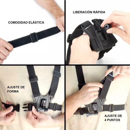 Soporte Al Pecho Con Correa Por Cámara Gopro Clip Teléfono