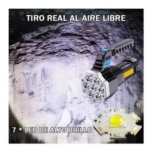 Linterna Táctica Recargable Lámpara De Mano Portátil Led+cob