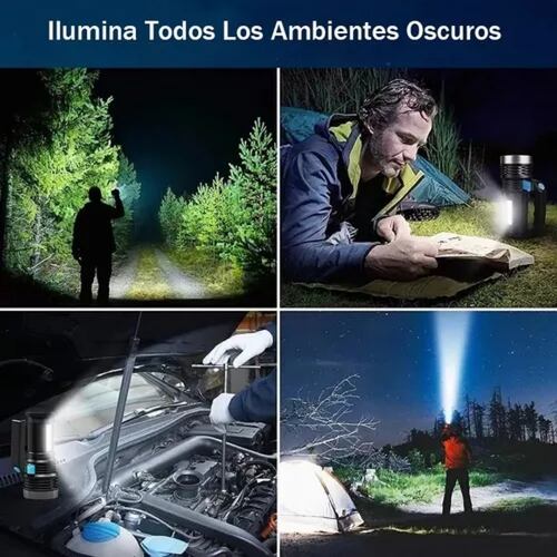 Linterna Táctica Recargable Lámpara De Mano Portátil Led+cob