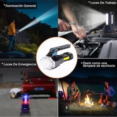 Linterna Táctica Recargable Lámpara De Mano Portátil Led+cob